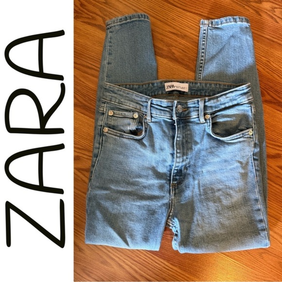 Zara Blue Skinny Jeans Stretch Denim - Picture 1 of 3